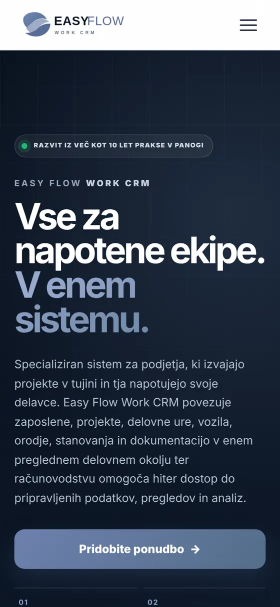 Easy Flow Work CRM na telefonu
