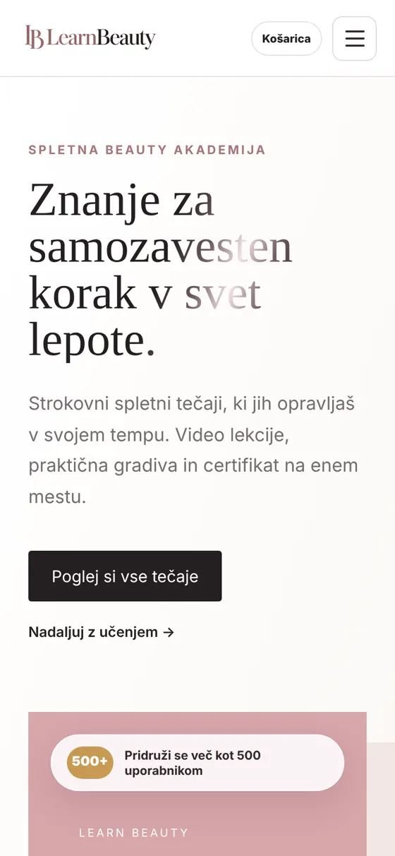 LearnBeauty na telefonu