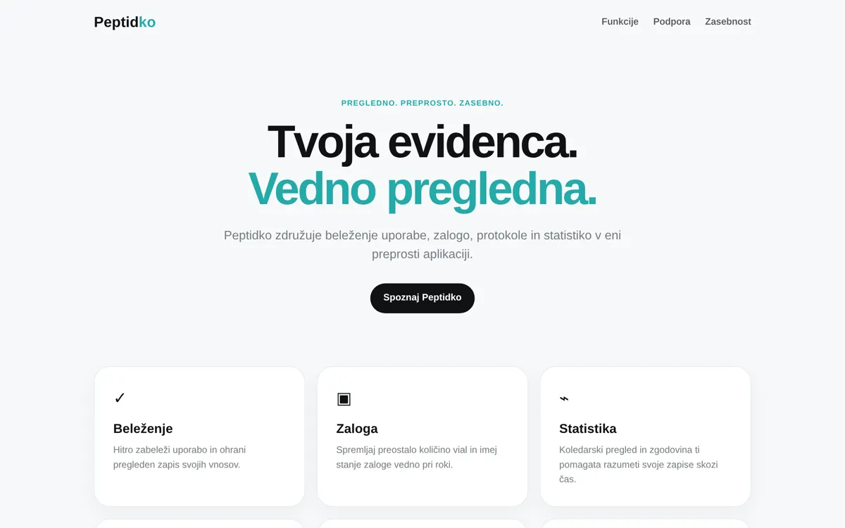 Posnetek zaslona: Peptidko
